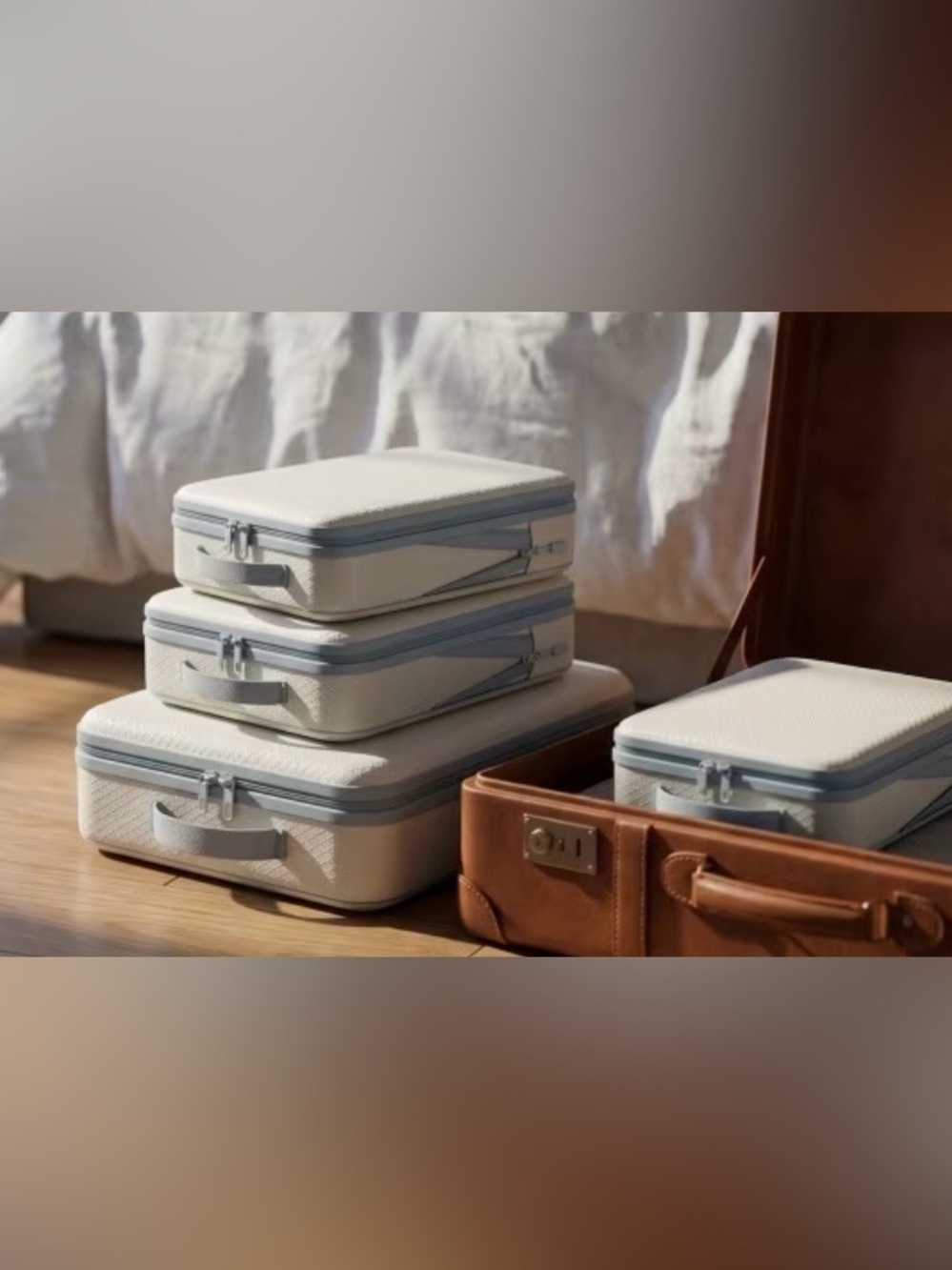 Beige Travel Storage Organizer Set - 4 Piece - Picture 3 of 7
